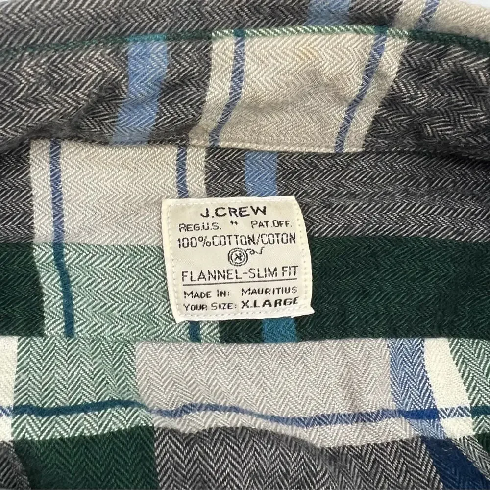 J. Crew Men’s Green Plaid Button Up Shirt